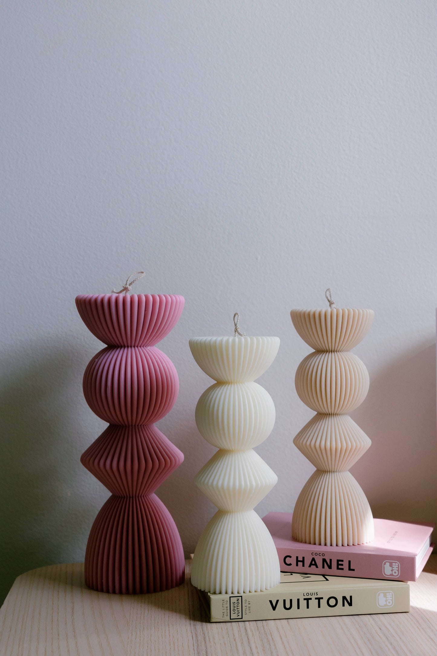 Wide Pillar Candle: Light beige A&B