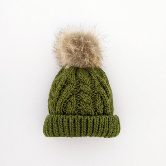 Mossy Pop Pom Pom Beanie Hat Baby & Kids: M (6-24 months)