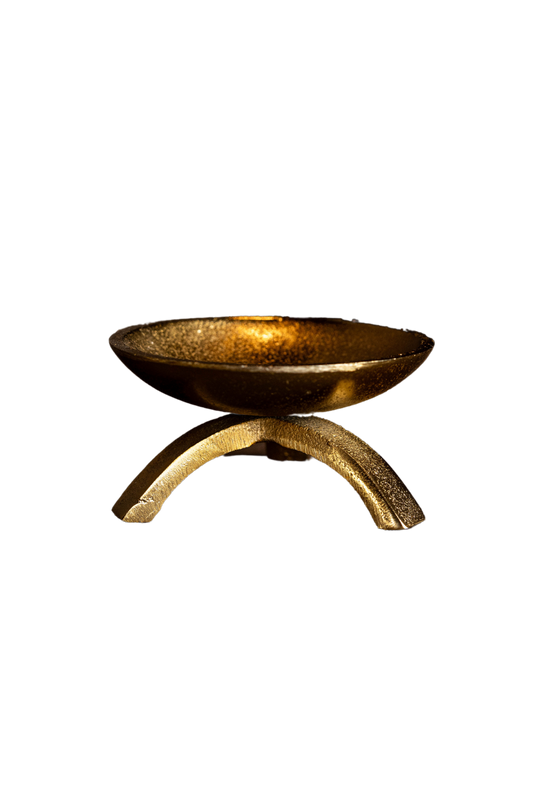 Brass Tripod Pillar Candle Holder