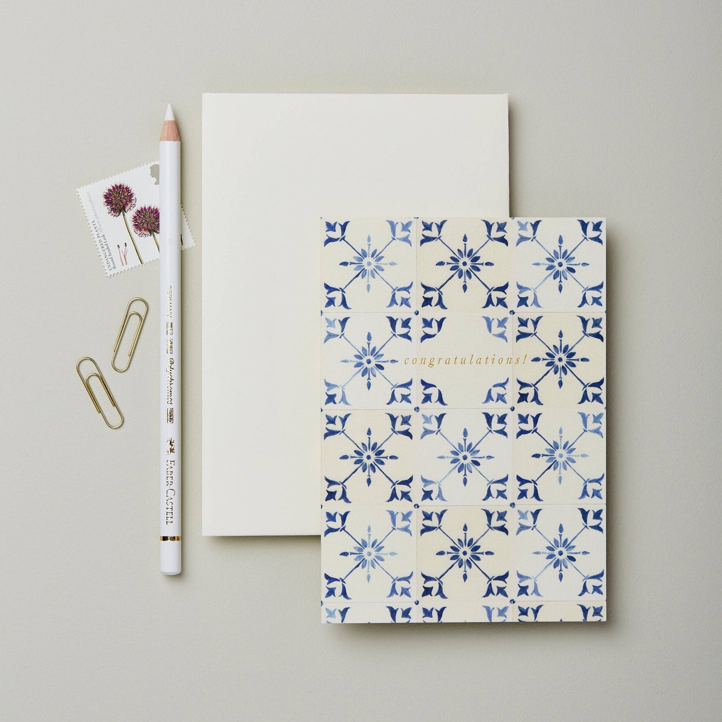 Ecru Tile 'Congratulations!' Card