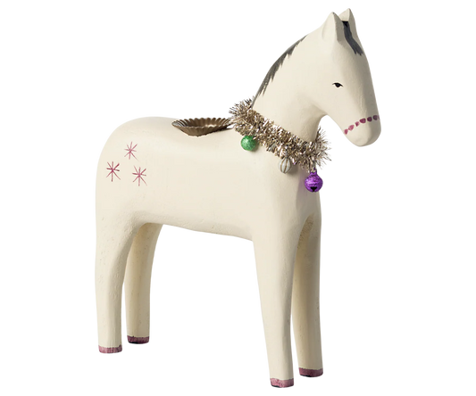 Wooden candle holder, Small horse