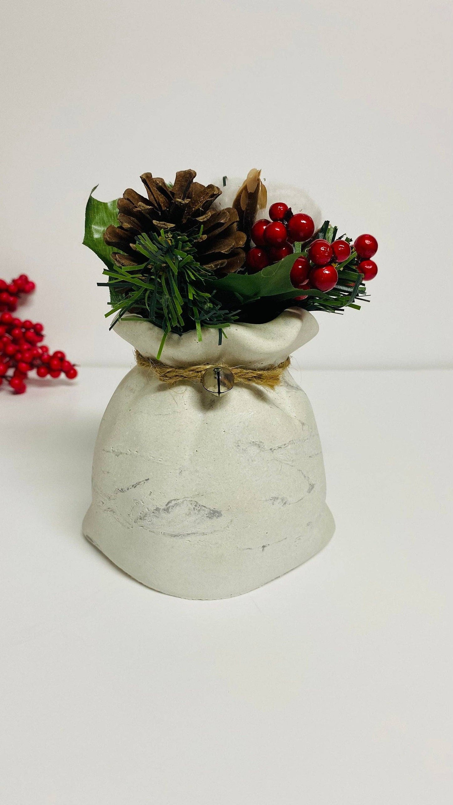 Santa's Bag Vase | Christmas Decor: Sparkling Red Marble