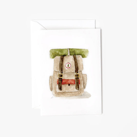 Camp backpack mini notecard