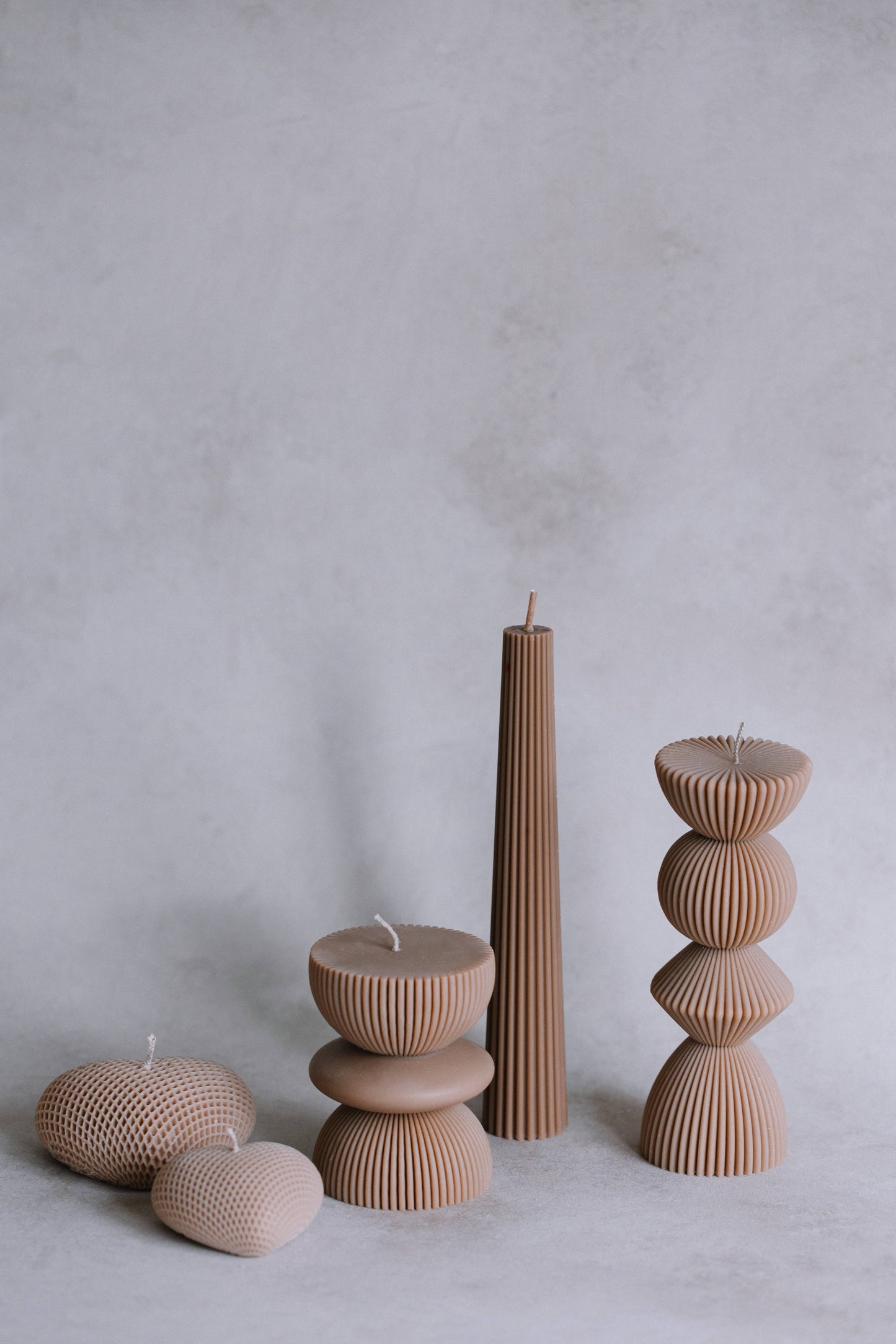 Wide Pillar Candle: Light beige A&B