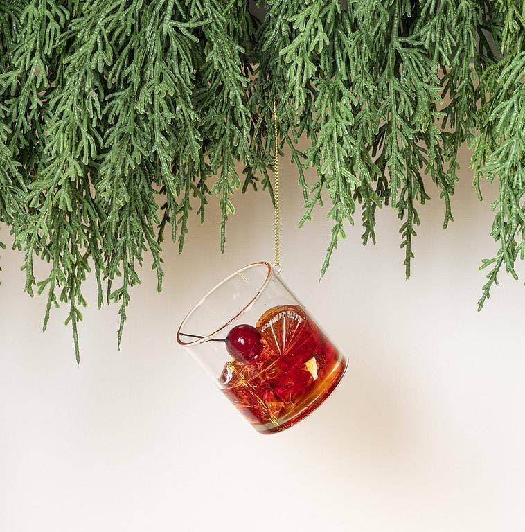 Old Fashion with Ice Ornament