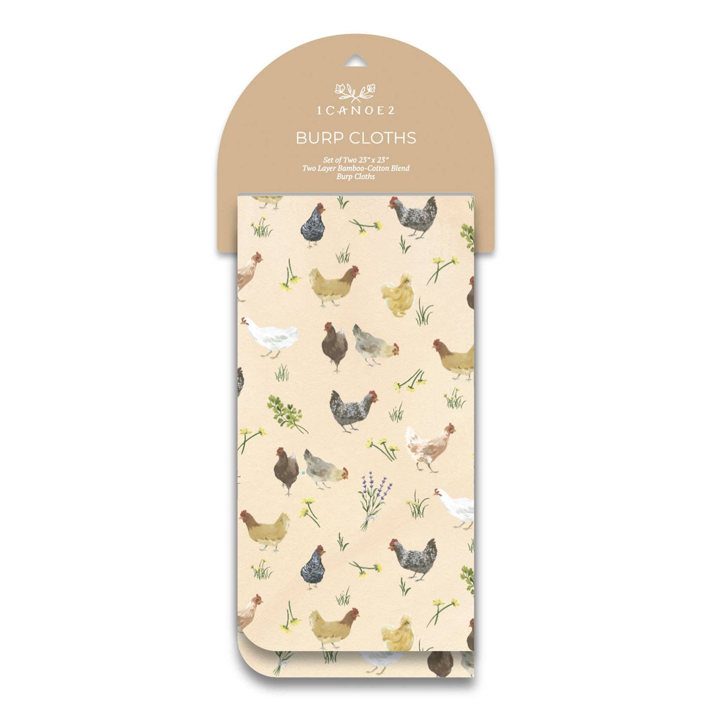 Chicken Meadows Baby Burp Cloth