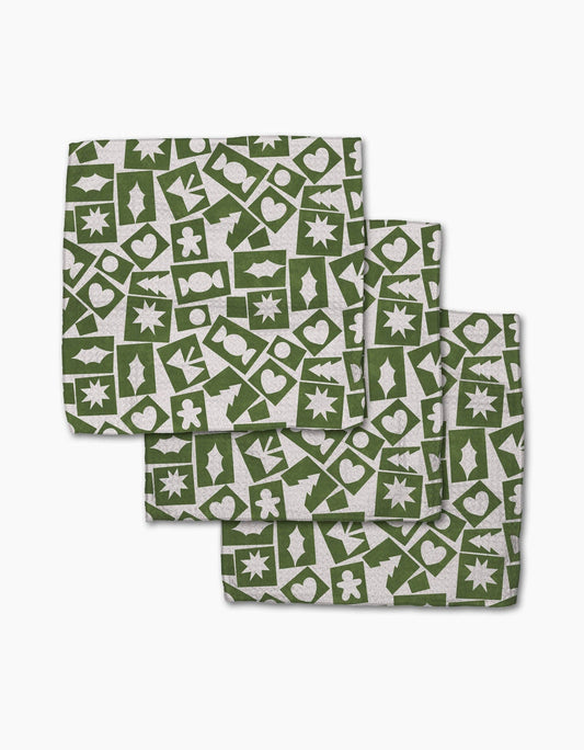 Cutout Christmas Dishcloth Set