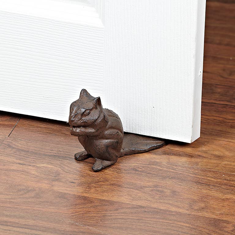 Chipmunk Door Wedge-Dark Brown-4"H