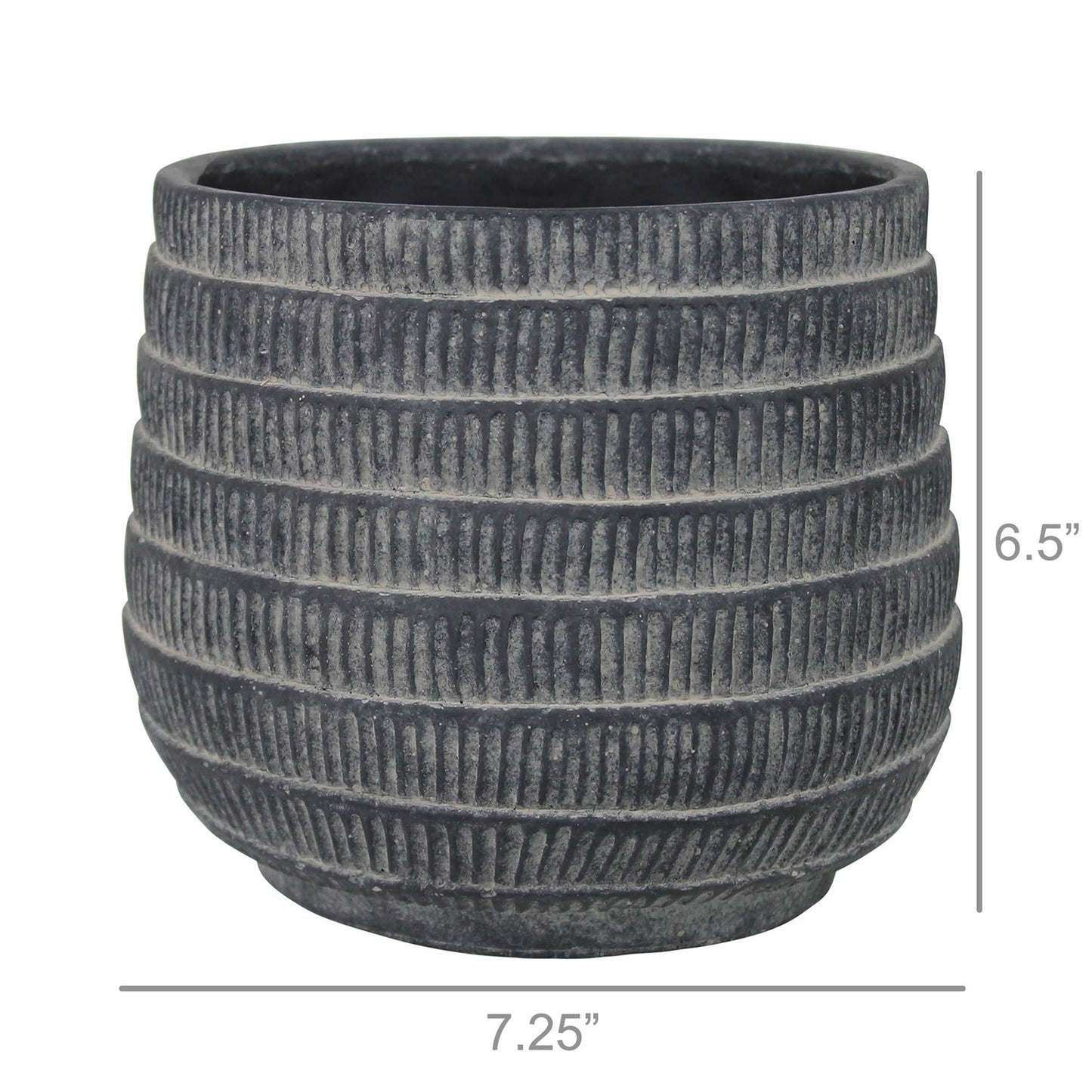 Cyrus Cachepot, Cement, Black