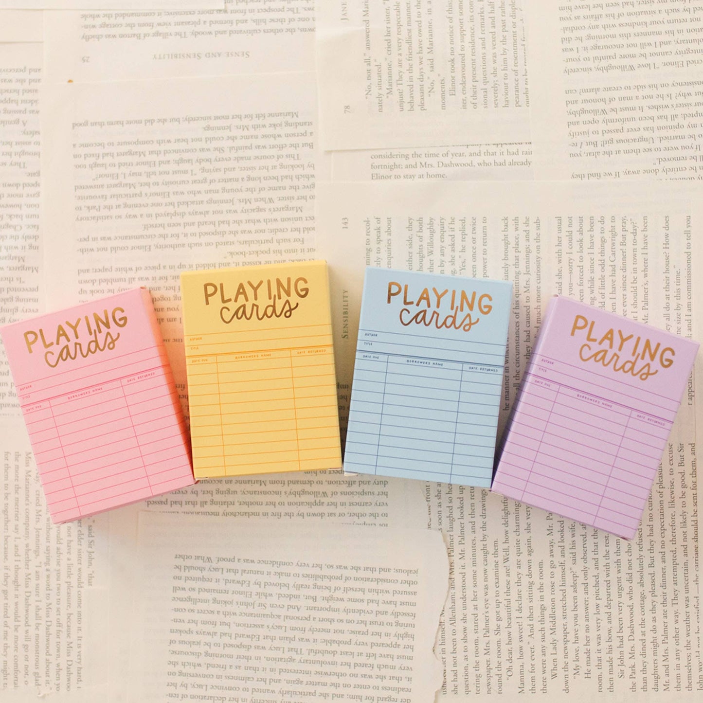 Yellow Library Card Deck Of Playing Cards