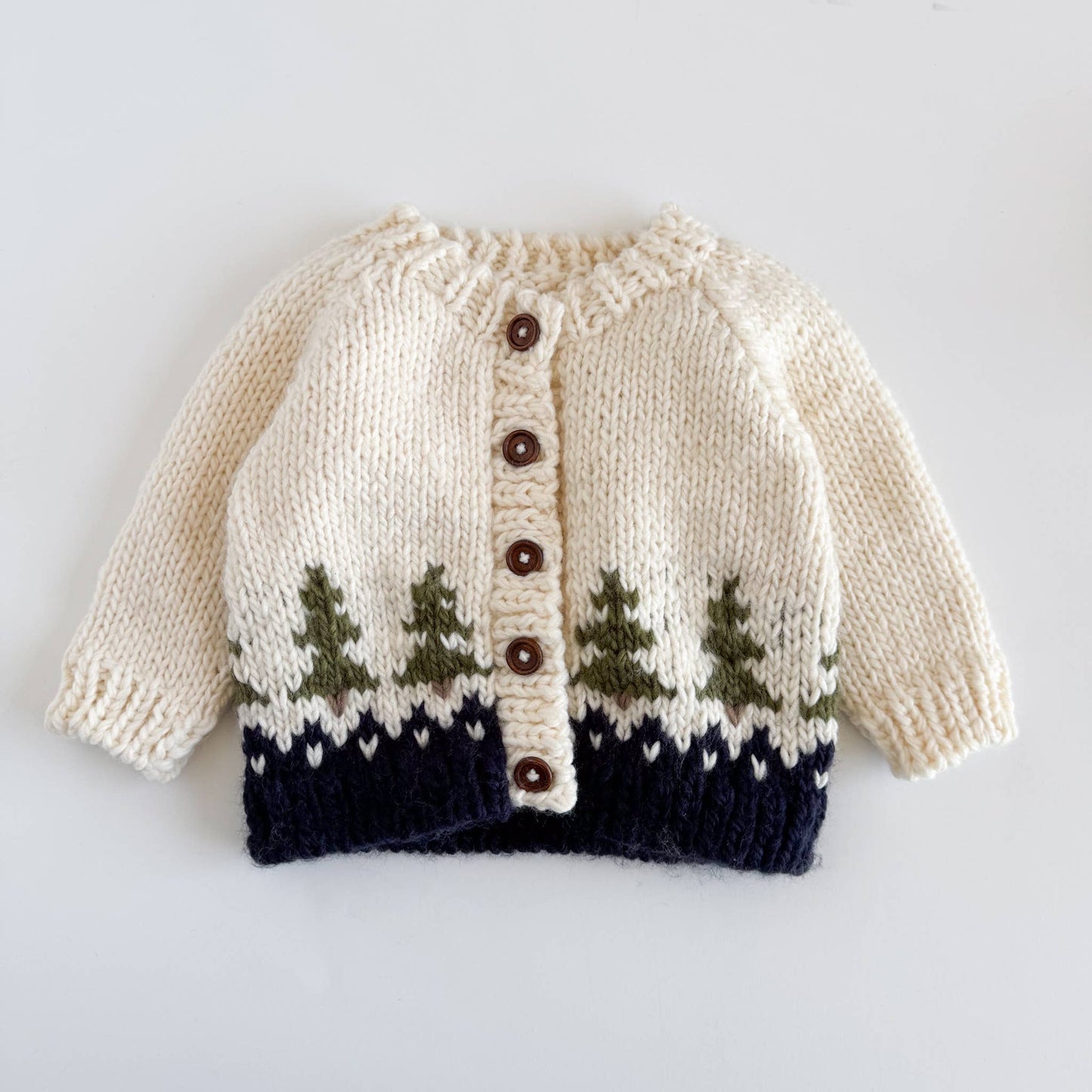 Tree Cardigan Navy Baby Kid Forest Fall Winter Apparel: XS; 6-12M