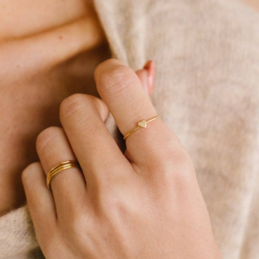 Heart Stacking Ring: Gold Filled