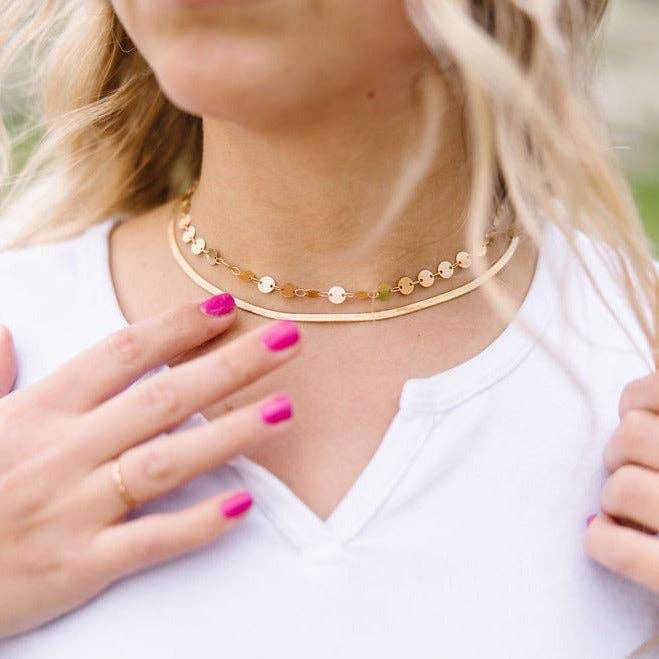 Chloe Gold Filled Coin Necklace: Gold