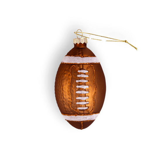 Football, Retro Shiny Sport Glass Christmas Ornament