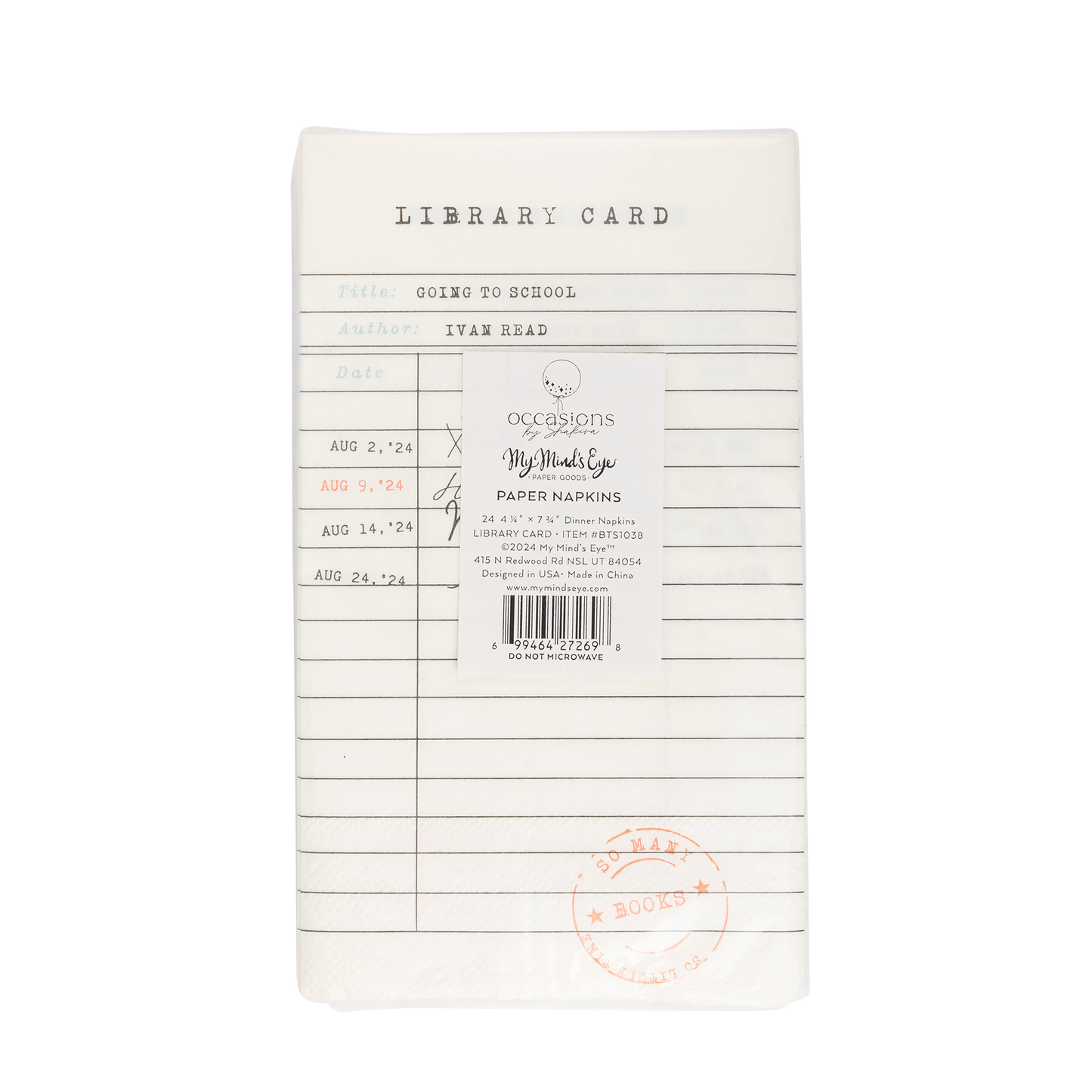 Library Card Dinner Napkin