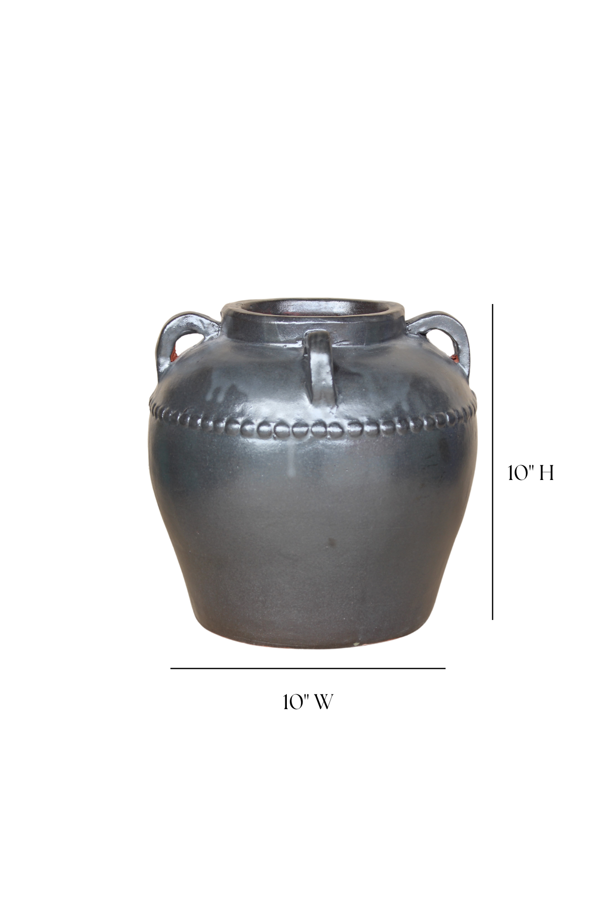 Dumont Grey Glazed Vase With Handles Large