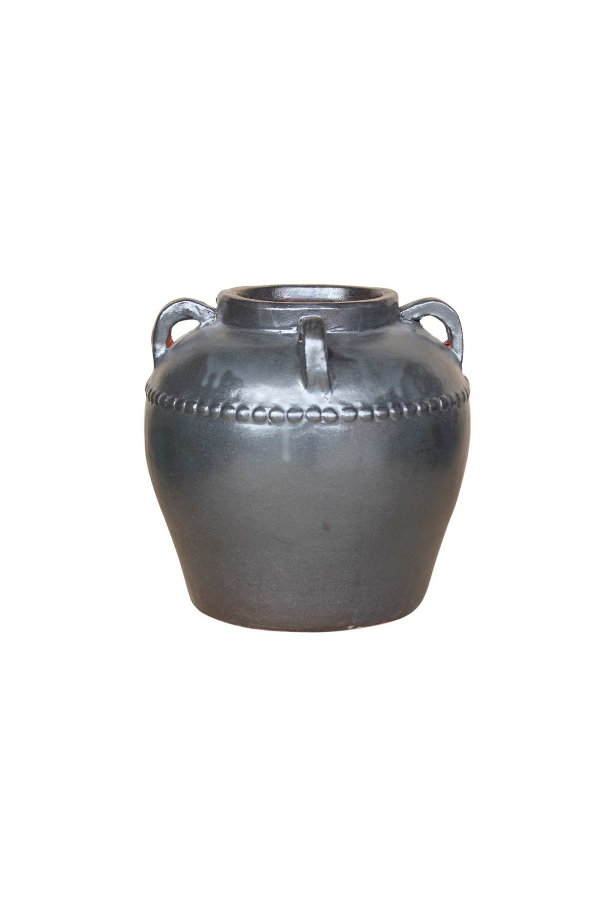 Dumont Grey Glazed Vase With Handles Large