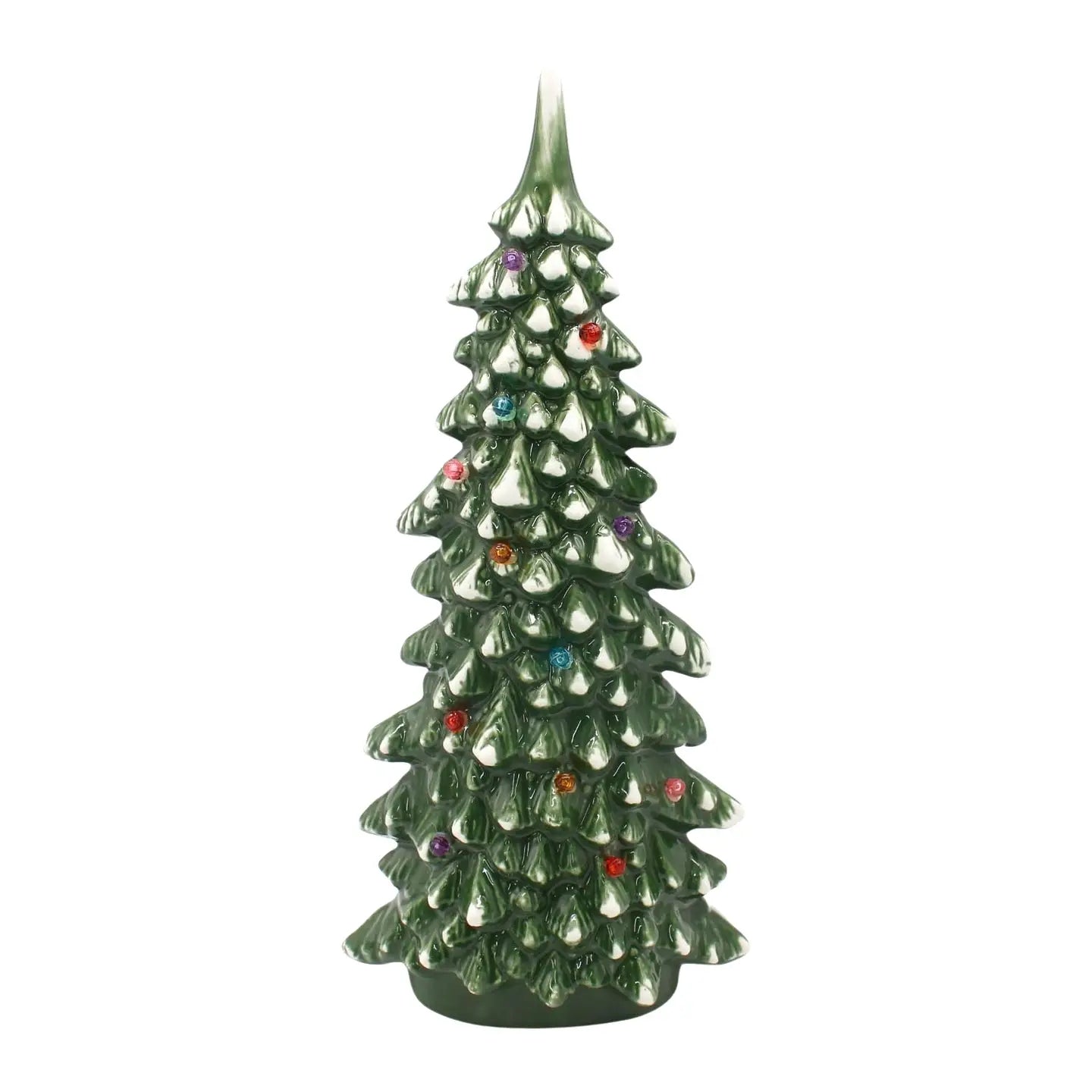 Retro Lighted Flocked Porcelain Tree