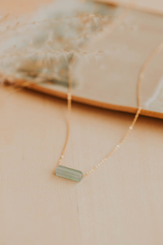 Seafoam Gemma Necklace | 14kt Gold Fill