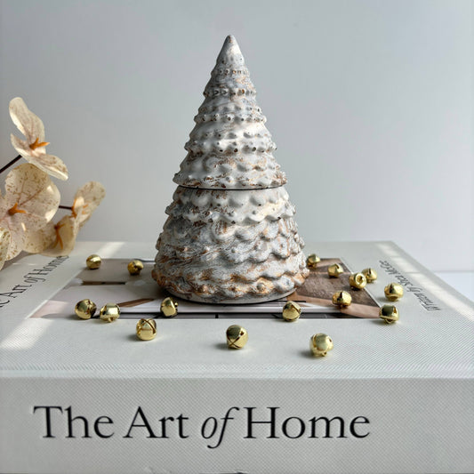 Christmas tree vessel: Off White - Silver & Gold