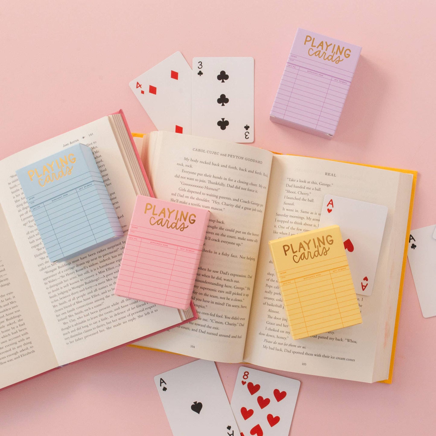 Yellow Library Card Deck Of Playing Cards