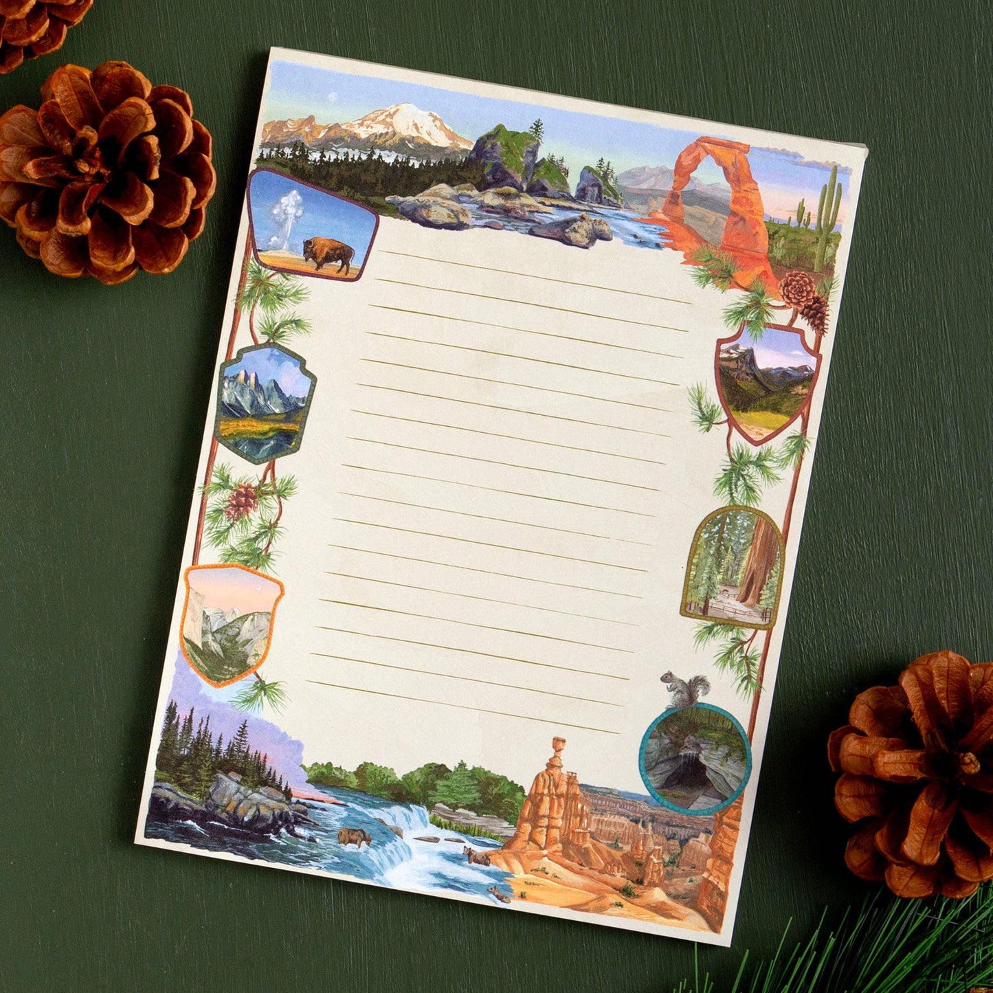 National Parks Scenic Landmarks 6x8 Lined Notepad