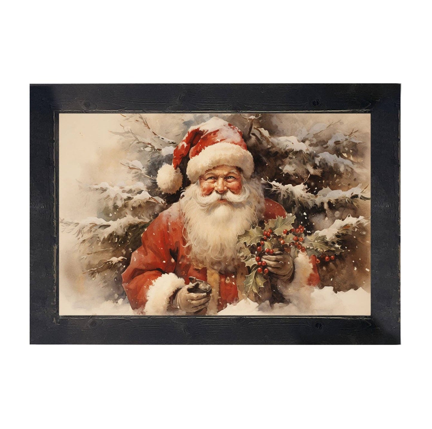 Santa smiling - Horizontal frame: Black / HS