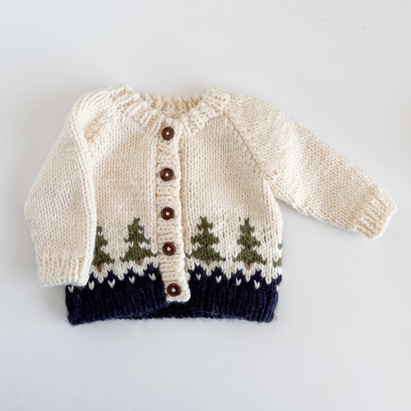 Tree Cardigan Navy Baby Kid Forest Fall Winter Apparel: XS; 6-12M