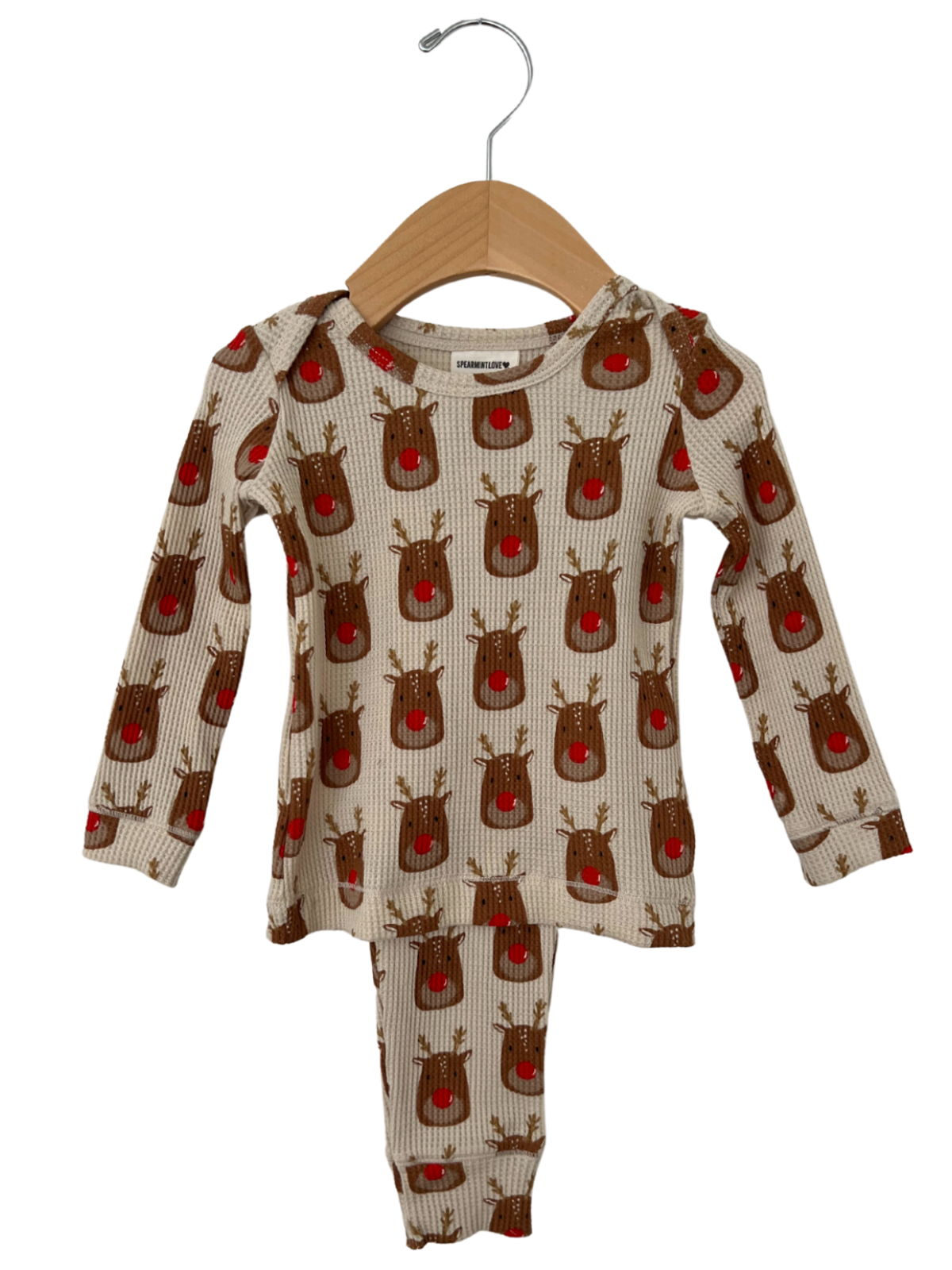Organic Waffle 2-Piece Set, Reindeer: 18 - 24 mo.