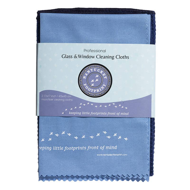 Microfiber Glass & Window Cloths - 2 Cloth Set