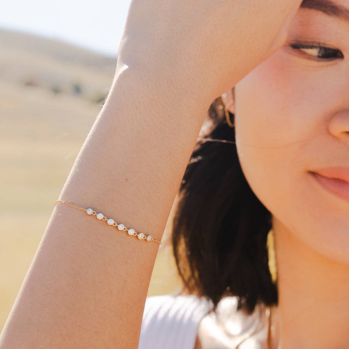 Cz Poppy Bracelet: Gold Vermeil