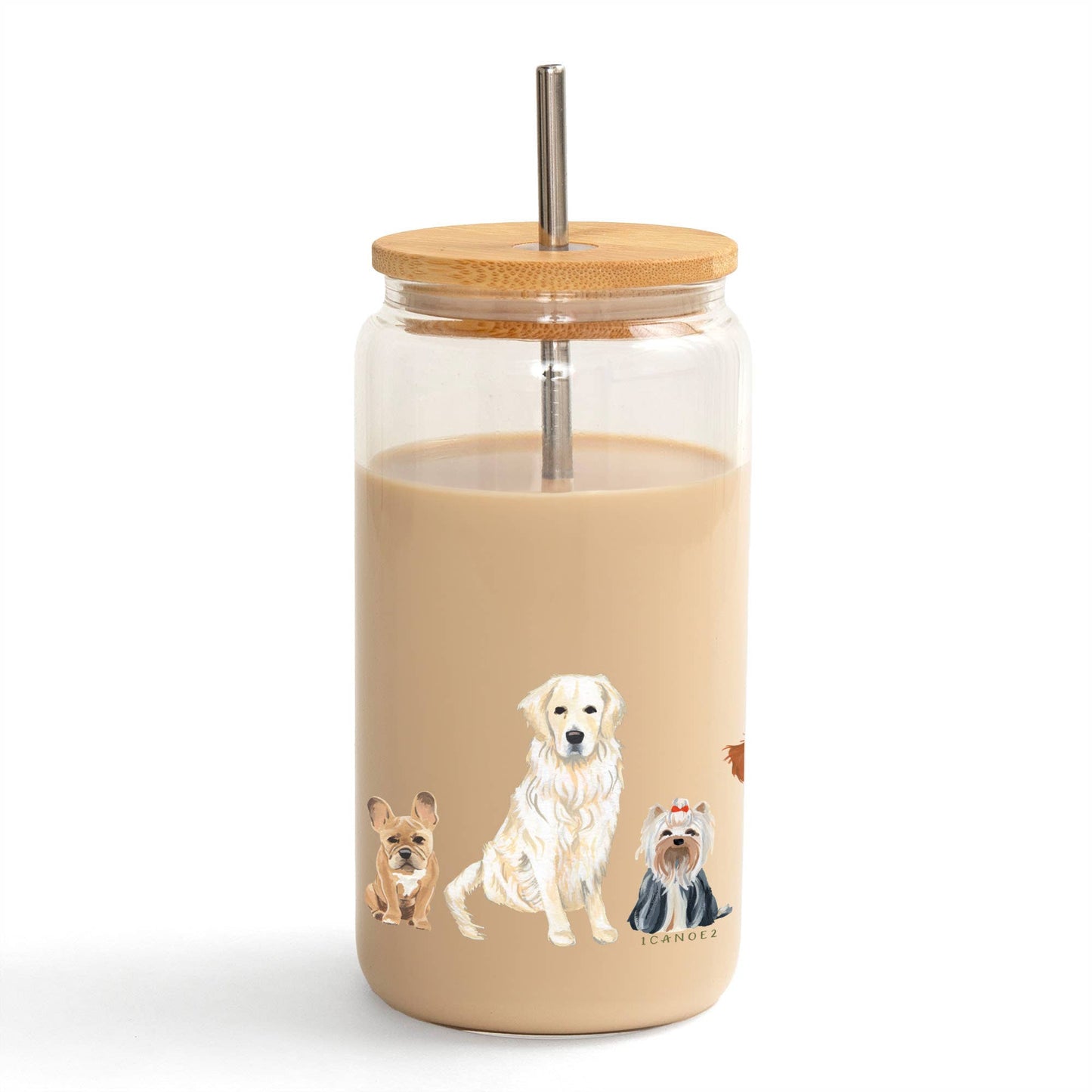 Furry Friends Dogs Glass Can