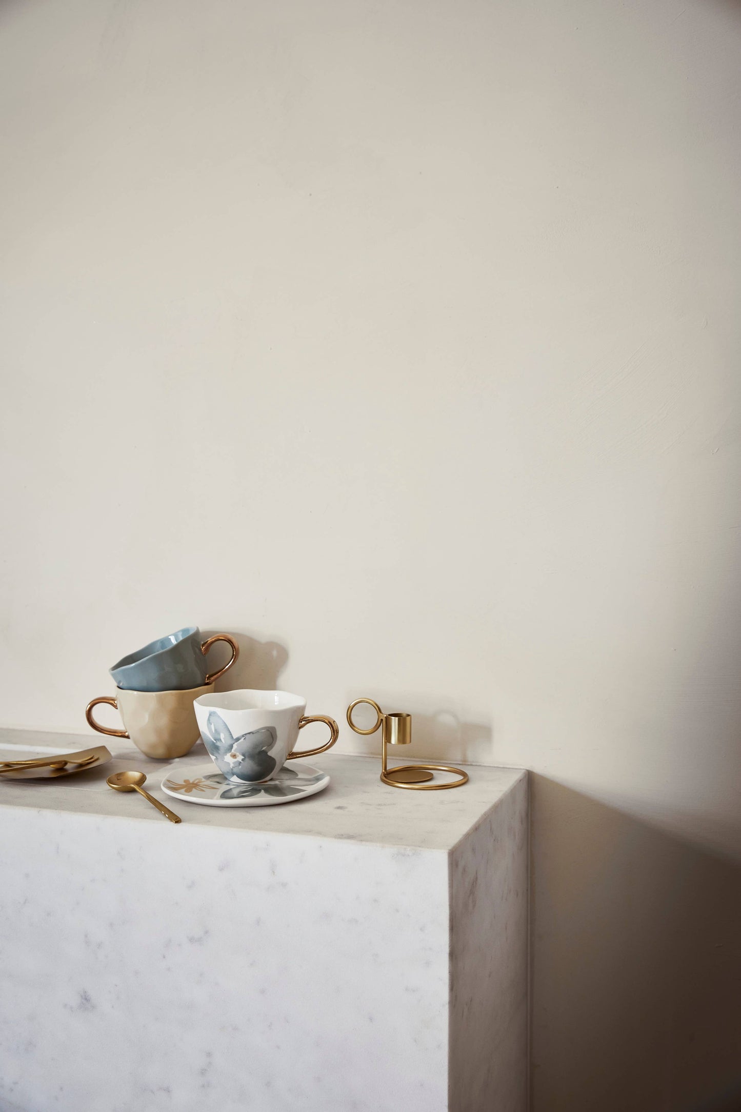 Candle Holder Double Ring: IRON / Gold