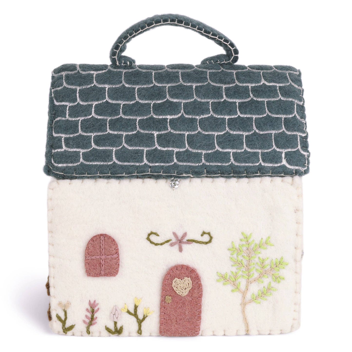 House with Blue Roof and Handle