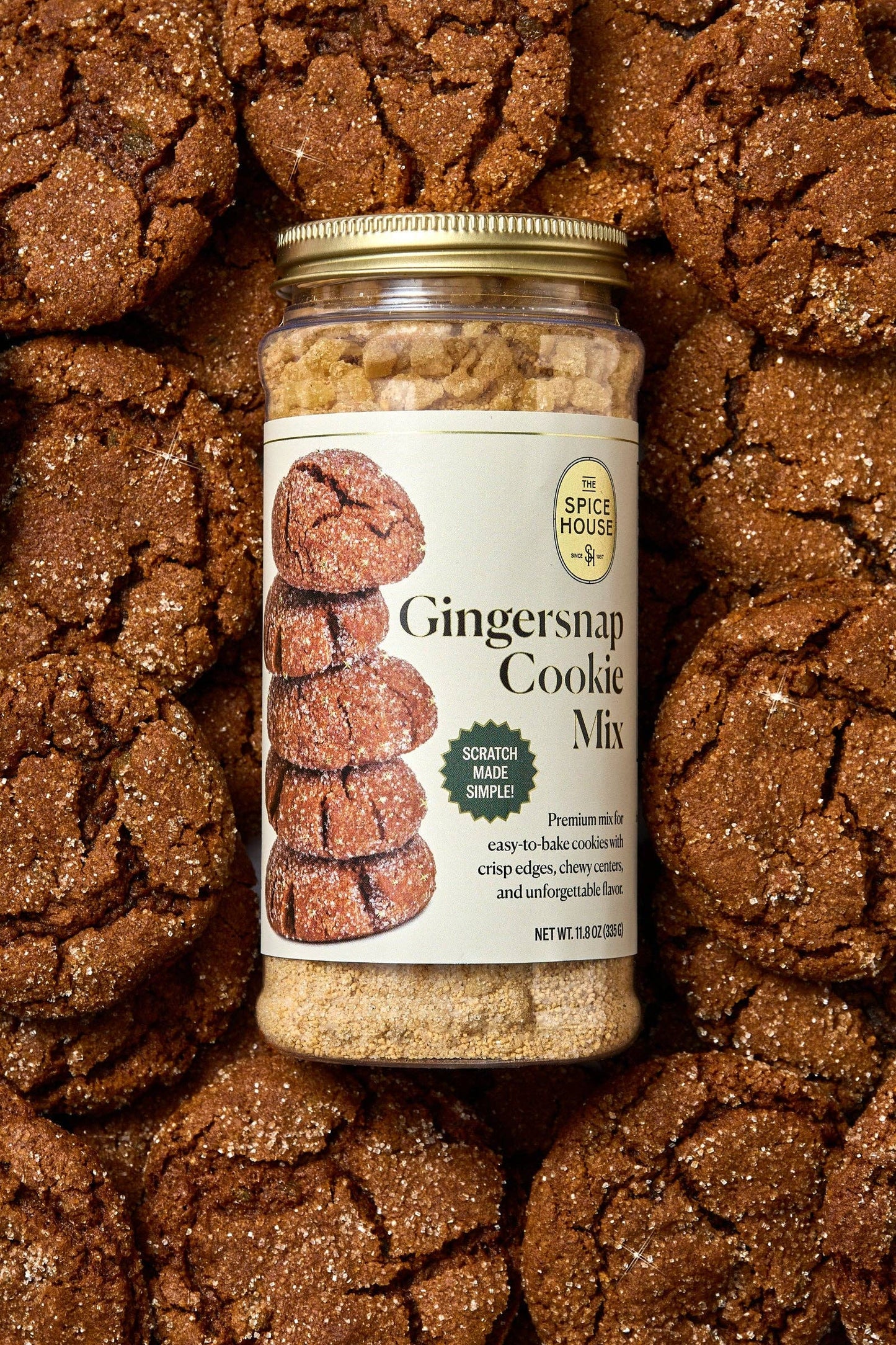 Gingersnap Cookie Mix: Large Jar, 11.8oz