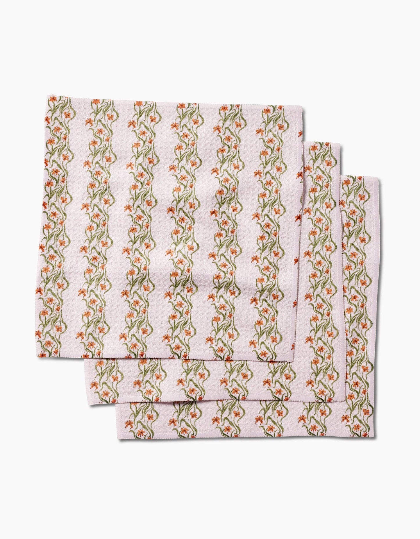 Floral Fall Stripe Dishcloth Set