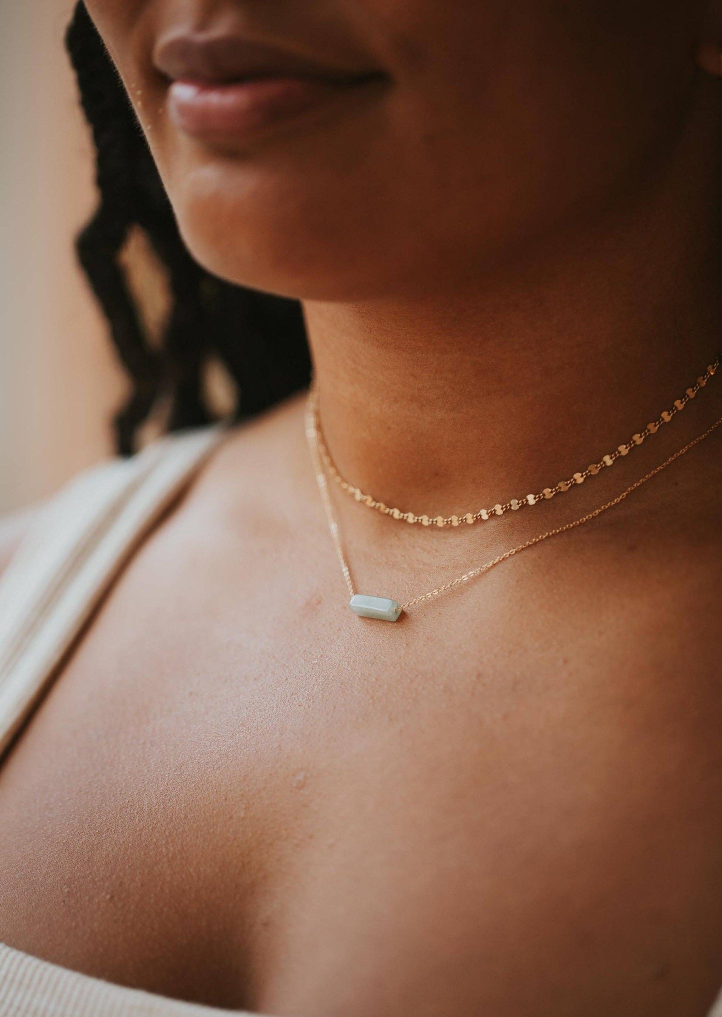 Seafoam Gemma Necklace | 14kt Gold Fill