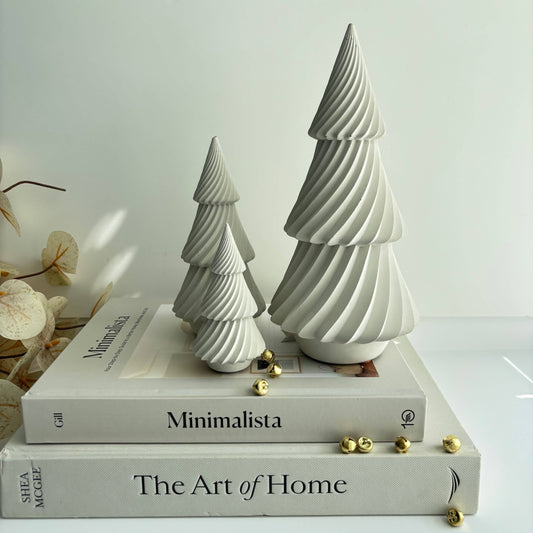 Twist Pines  - Concrete Holiday Trees: Off White