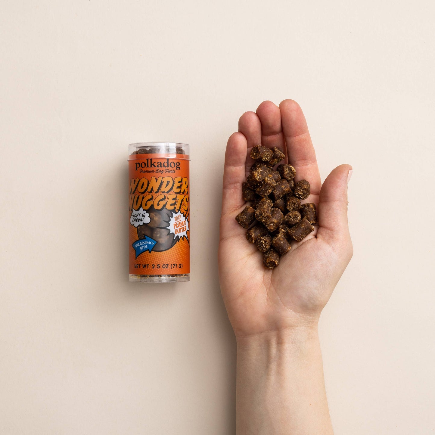 Mini Tube: Wonder Nuggets, Peanut Butter - 2.5oz - Dog Treat
