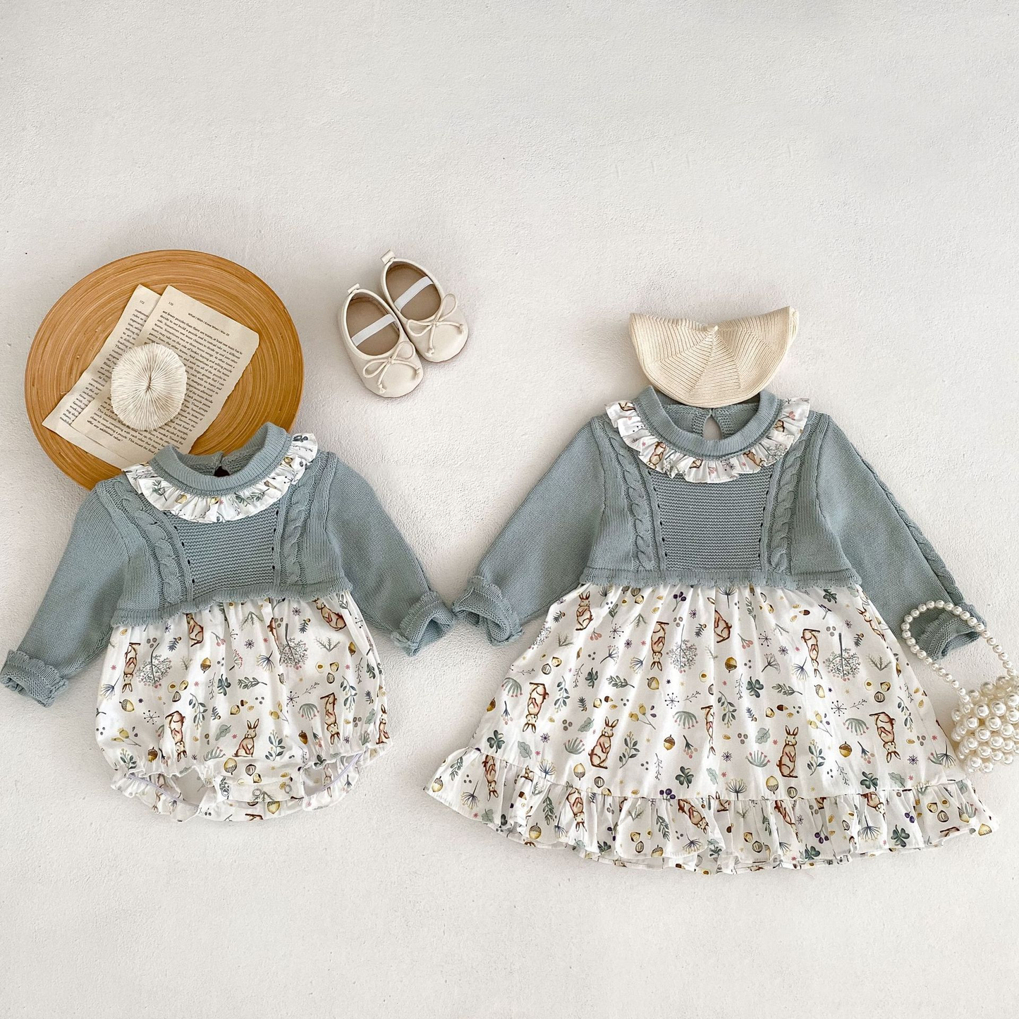 Annie & Charles® Baby Bloomer/FOREST LIFE dress