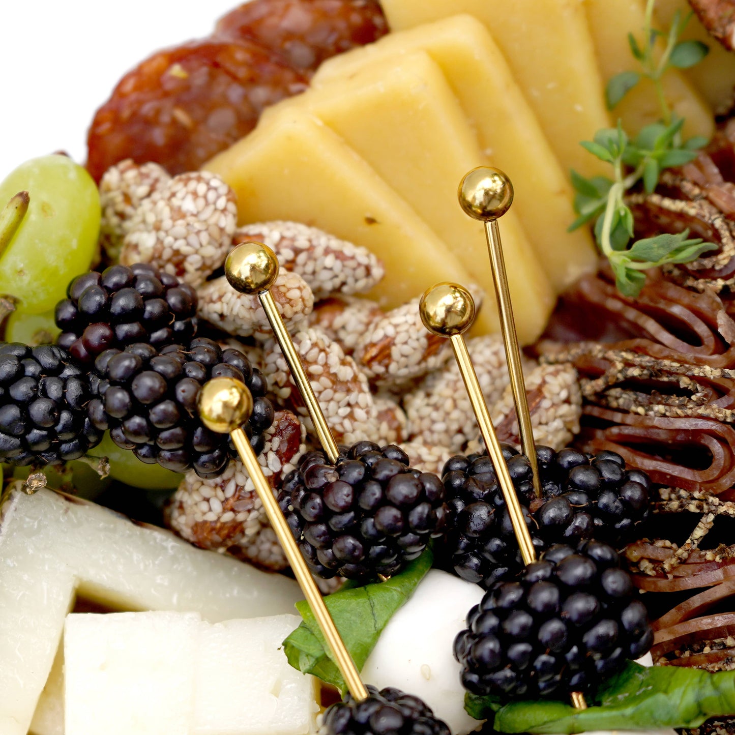 Cocktail Picks Combo Set, Gold (6 Short & 6 Long)