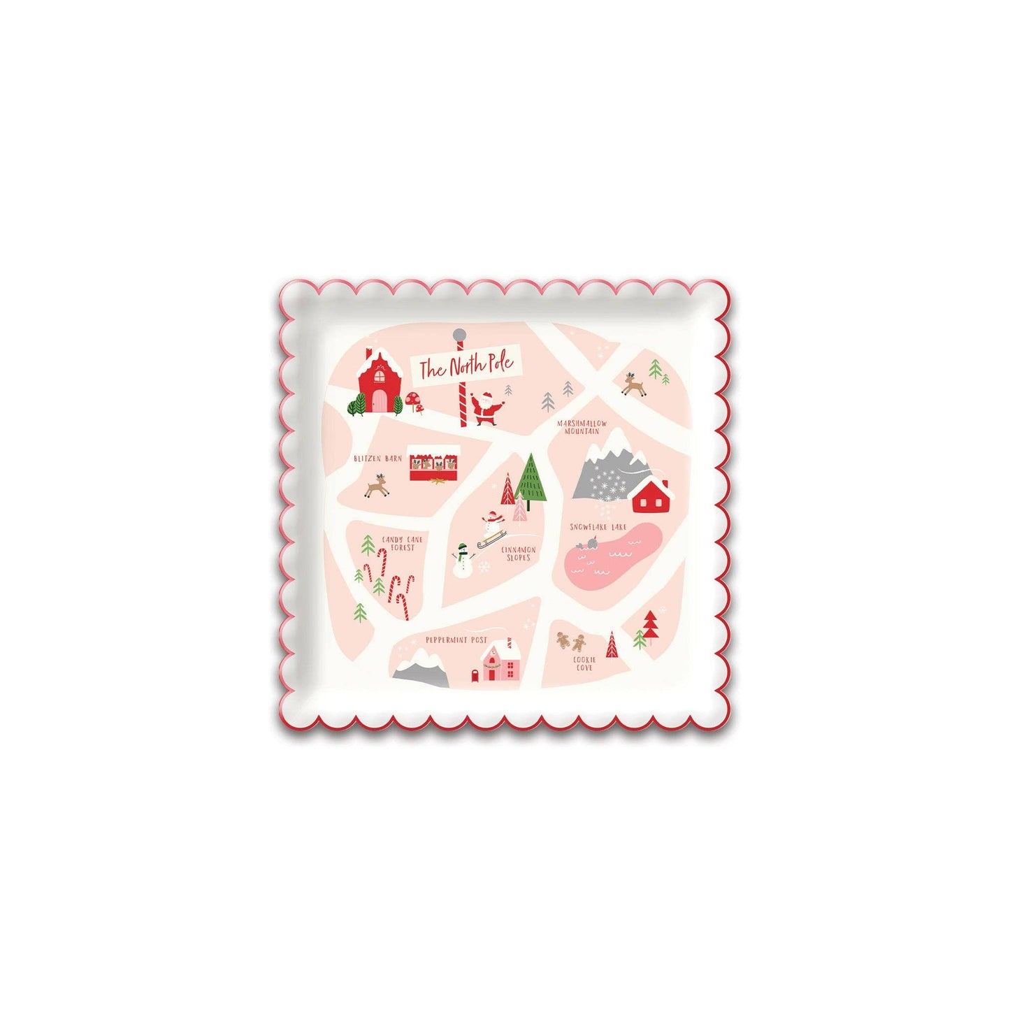 Believe North Pole Map Paper Plate