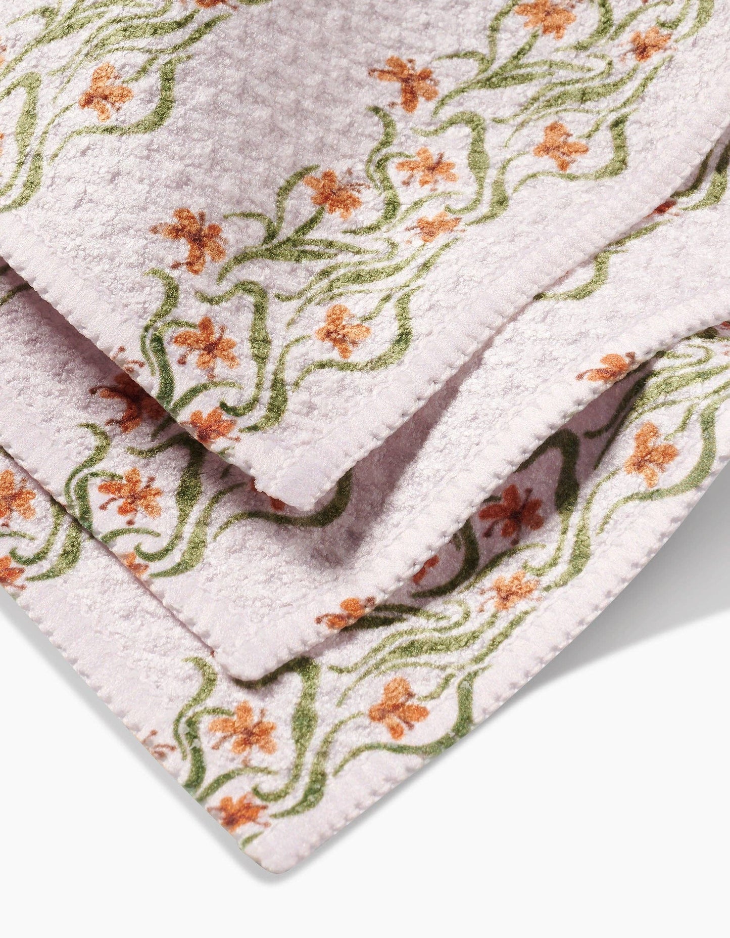 Floral Fall Stripe Dishcloth Set