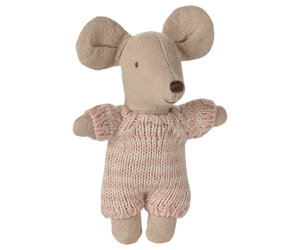 Baby mouse in carry cot - Rose