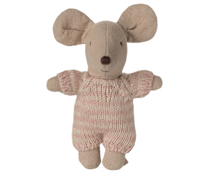 Baby mouse in carry cot - Rose