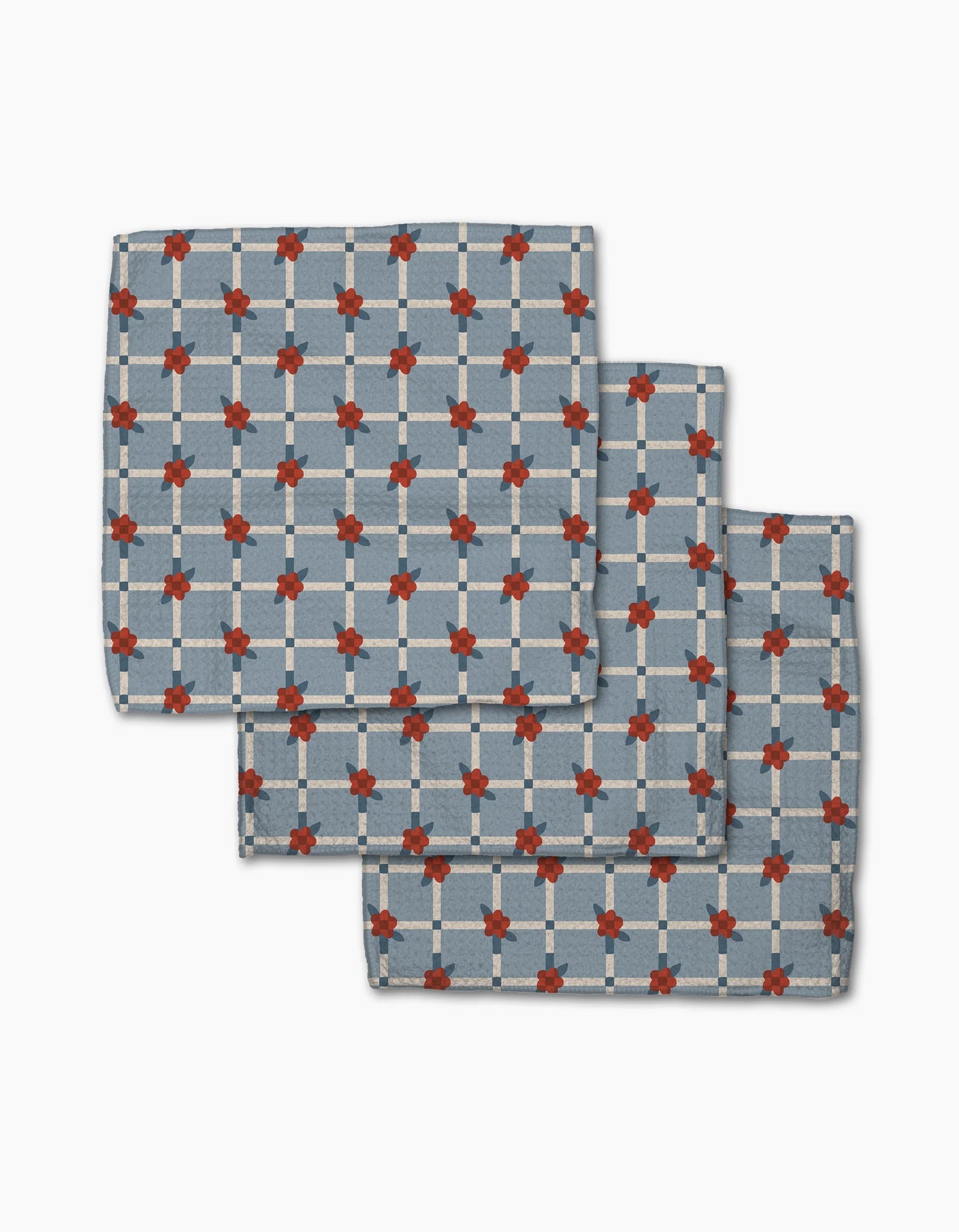 Floral Parade Grid Dishcloth Set