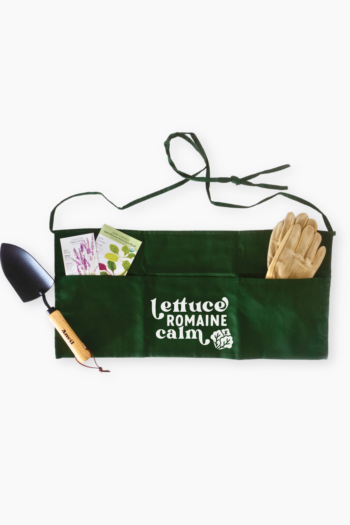 Lettuce Romaine Calm Garden Apron : FOREST GREEN