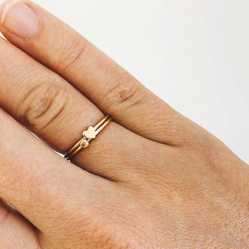 Heart Stacking Ring: Gold Filled