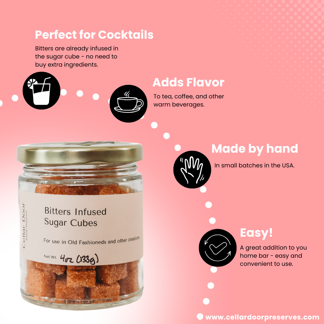 Bitters Infused Sugar Cubes: Pouch 1.8oz