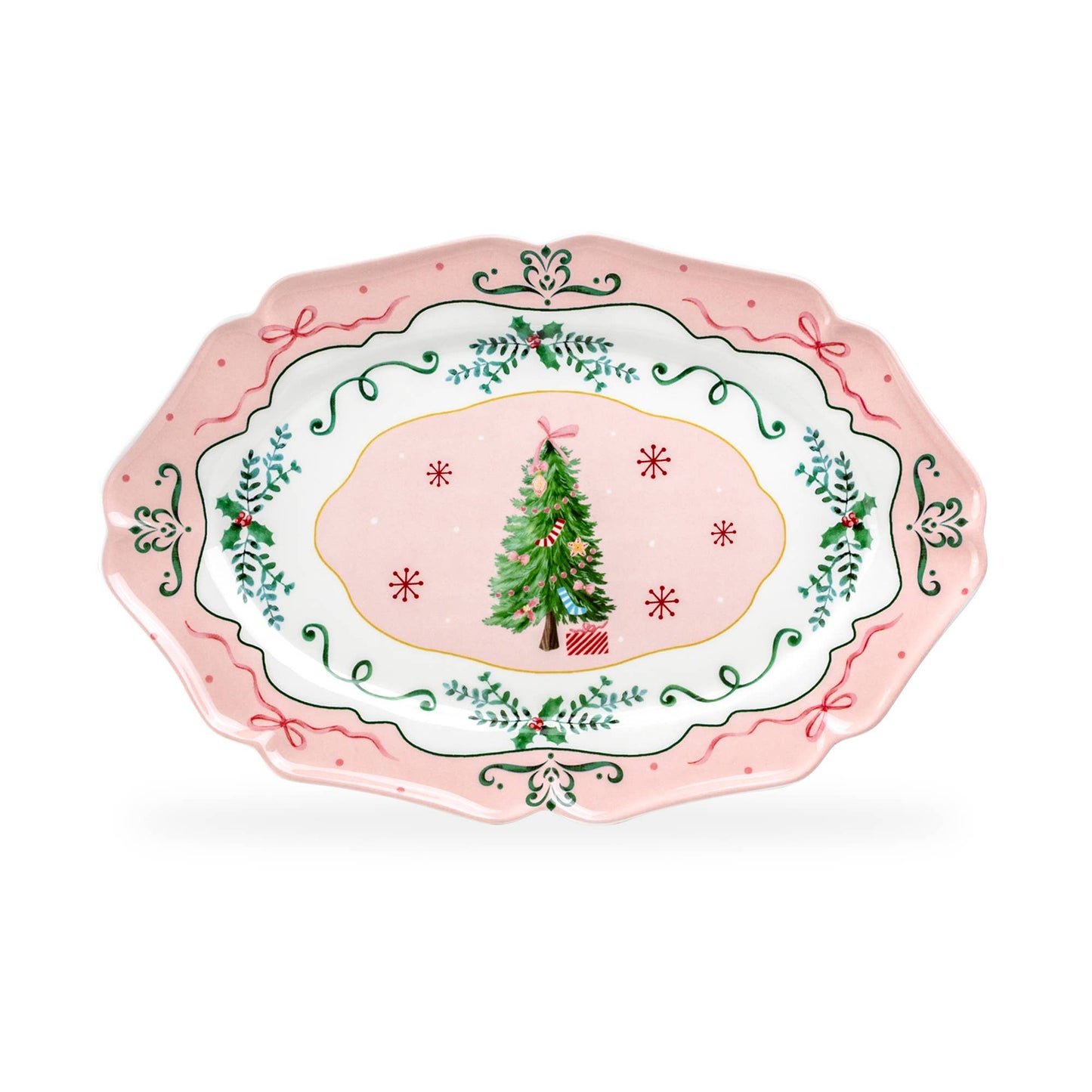 Christmas Tree Pink 14.5" Serving Platter
